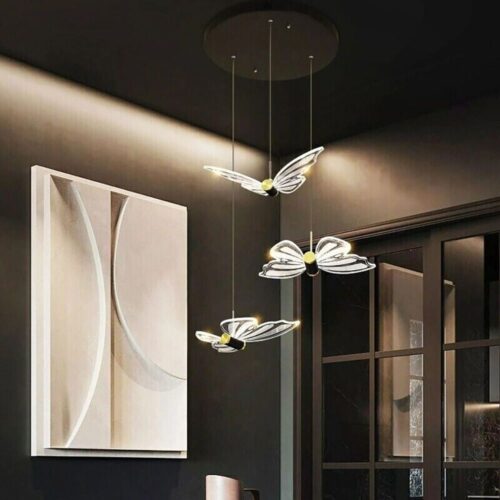 Luxury Apartment Loft Duplex Stair Butterfly Acrylic Lighting