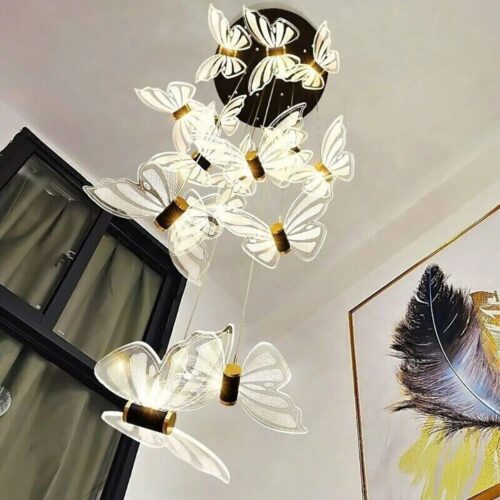 Luxury Apartment Loft Duplex Stair Butterfly Acrylic Lighting