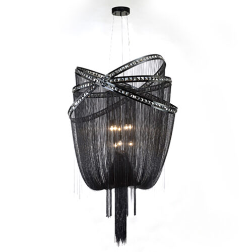 Luxury LED Tassel Chain Chandeliers for a Post-Modern Atmosphere