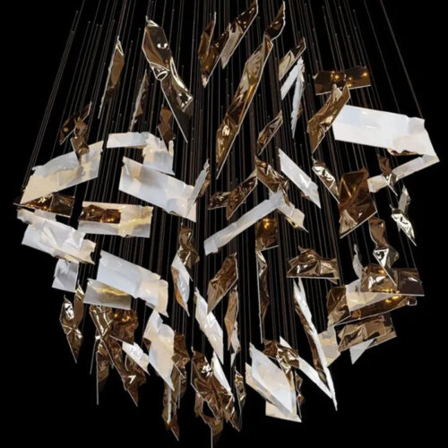 Twisted Square Pieces Jointed Chandelier for Room Decorations