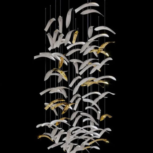 Bespoke Contemporary Flakes Chandelier for Hotel Restaurant