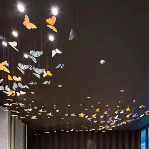 Creative Colorful Butterfly Chandelier for Clothing Shop Cafe