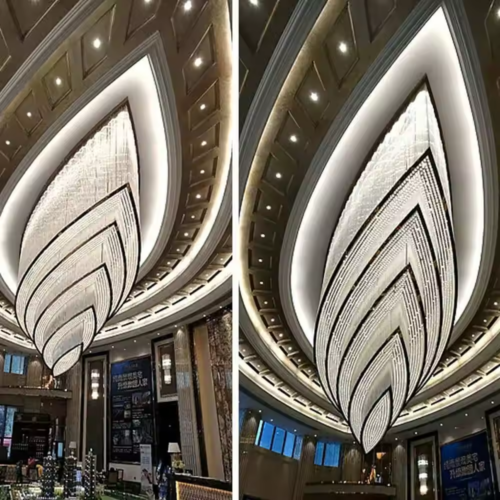 Custom Large Flush Mount Ceiling Light for Hotel Ballroom Project