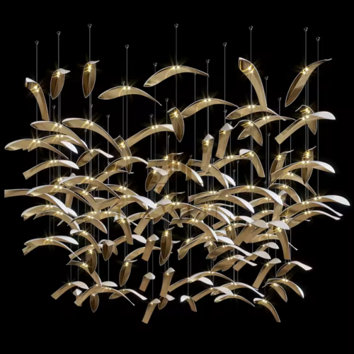 Bespoke Contemporary Flakes Chandelier for Hotel Restaurant