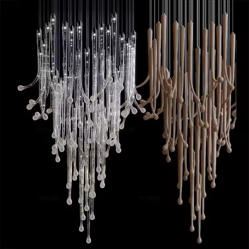 Custom Nordic Luxury Beaded Foyer Chandelier for Hotel