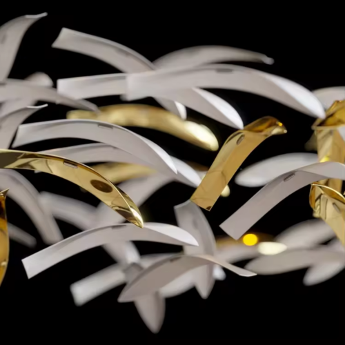 Bespoke Contemporary Flakes Chandelier for Hotel Restaurant
