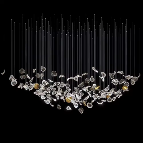 Modern Vivid Shade Chandeliers for Hotel Banquet Hall Project