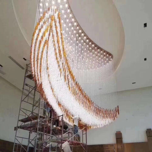 Luxury Crystal Round LED Chandelier for Hotel Dining