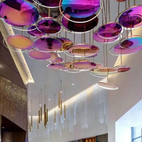 Round Ceiling Hanging Light for Colorful Fashion Living and Dining Rooms