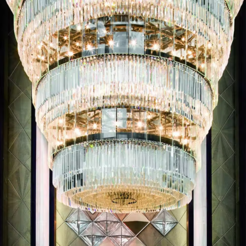 Modern Round Golden Chandelier from Zhongshan Factory