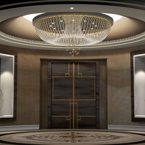 Modern Round Golden Chandelier from Zhongshan Factory