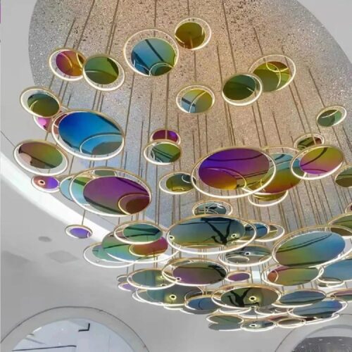 Round Ceiling Hanging Light for Colorful Fashion Living and Dining Rooms