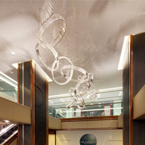 Custom Indoor Crystal Annular Chandelier with Contemporary Design