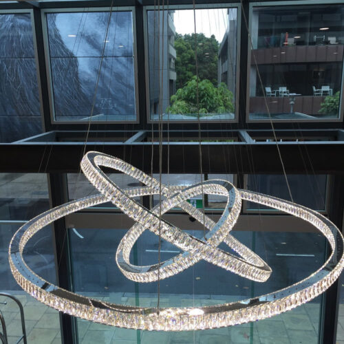 Custom Indoor Crystal Annular Chandelier with Contemporary Design