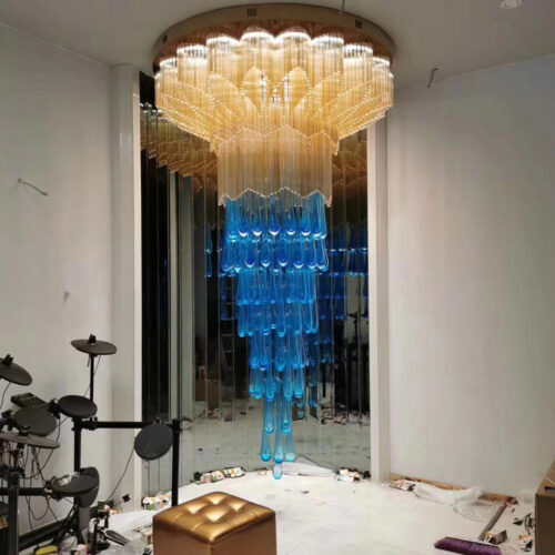 Modern Round Golden Chandelier from Zhongshan Factory