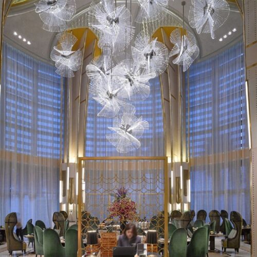 Dandelion Shape Stairway Villa Large Luxury Glass Chandelier Lamp