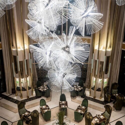 Dandelion Shape Stairway Villa Large Luxury Glass Chandelier Lamp