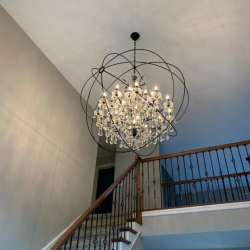 Modern Luxury Smoke Grey K9 Crystal Chandelier