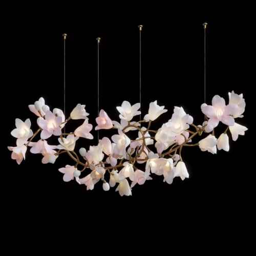 New Design Residential Ceramic Pink Flower Decoration Lighting