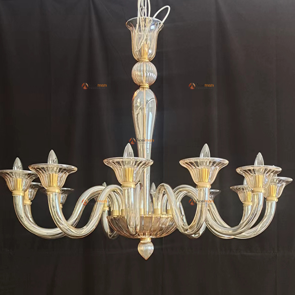 Glass modern chandelier