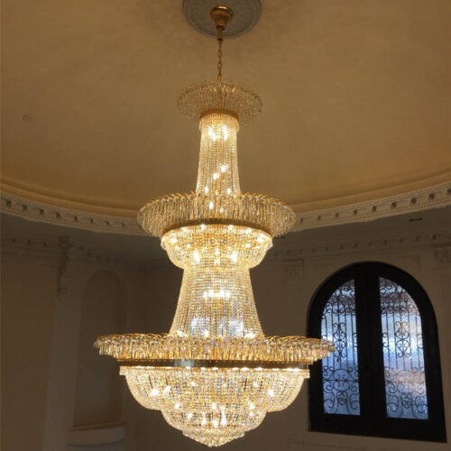 Luxury Style Indoor Decoration Hotel Lobby Staircase Chandelier