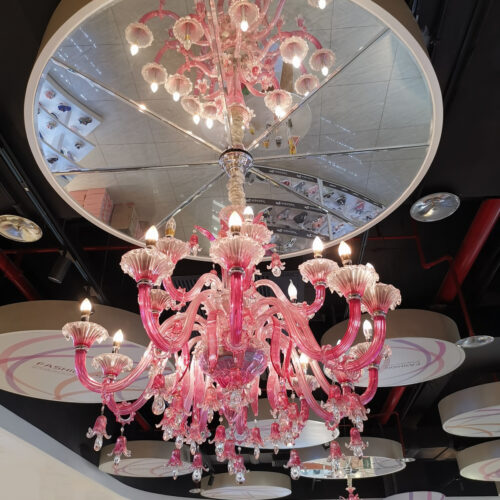 Handmade Murano Flower Chandelier for American Retro Dining Rooms