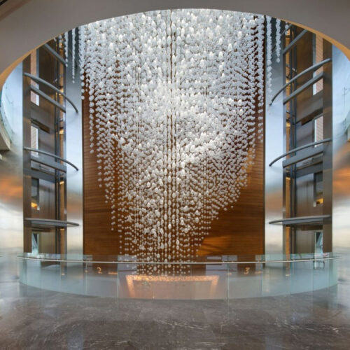 Modern Glass Chandelier for Large Hotel Lobby Weddings