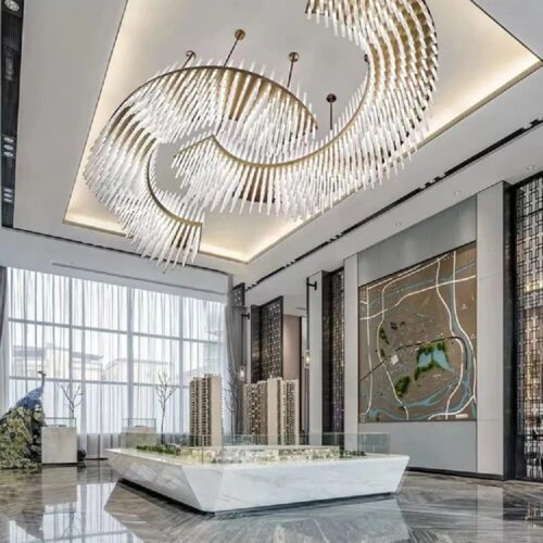 Elegant Hanging Chandelier Lighting for Luxury Hotel Hall Reception