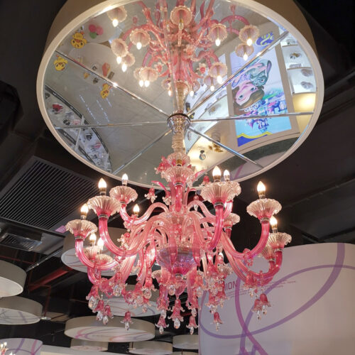 Handmade Murano Flower Chandelier for American Retro Dining Rooms