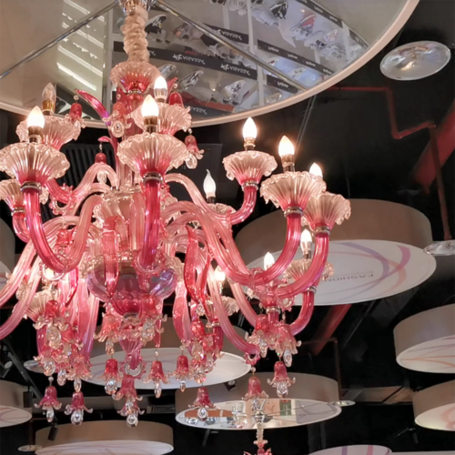 Handmade Murano Flower Chandelier for American Retro Dining Rooms