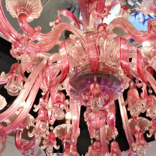 Handmade Murano Flower Chandelier for American Retro Dining Rooms