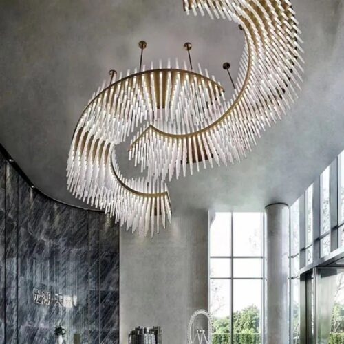 Elegant Hanging Chandelier Lighting for Luxury Hotel Hall Reception