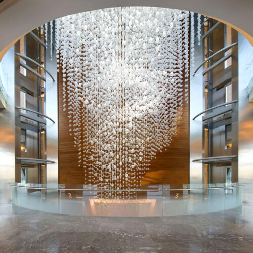 Modern Glass Chandelier for Large Hotel Lobby Weddings