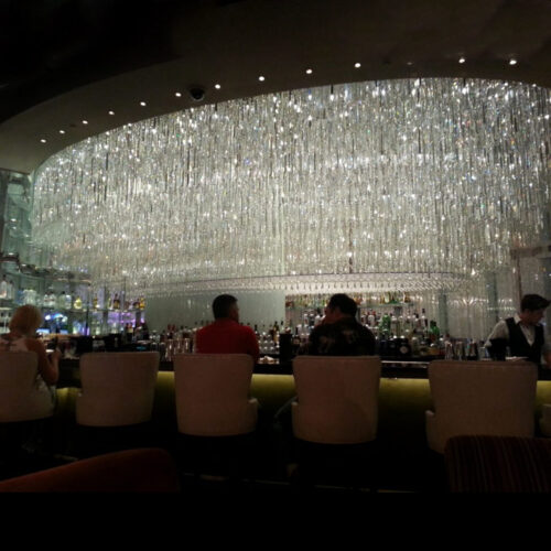 Custom Crystal LED Hanging Chandelier for Villa Hotel Lobby Bar