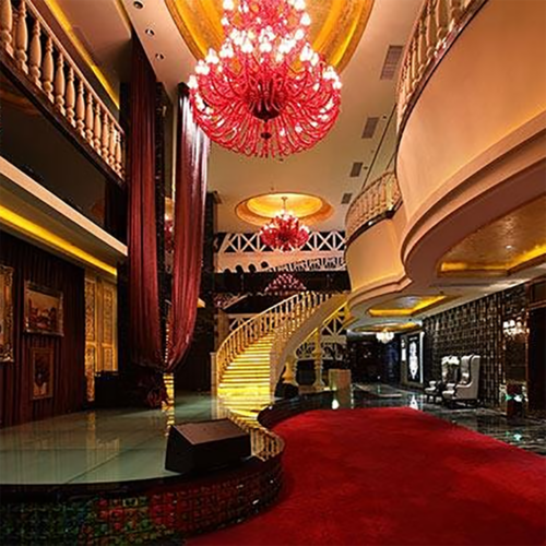 Large Red Crystal Chandelier Pendant Lights for Wedding Hall Hotel