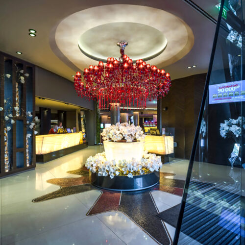 Large Red Crystal Chandelier Pendant Lights for Wedding Hall Hotel