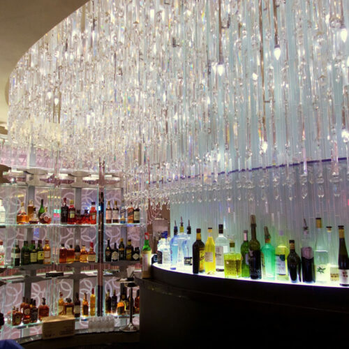 Custom Crystal LED Hanging Chandelier for Villa Hotel Lobby Bar