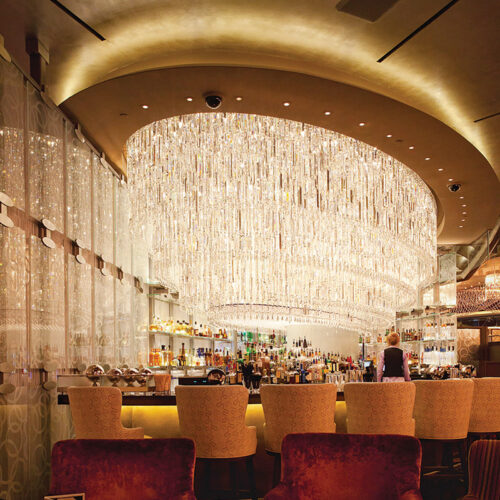 Custom Crystal LED Hanging Chandelier for Villa Hotel Lobby Bar