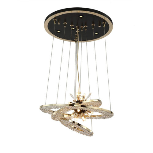 Illuminate with elegance using layered smoky crystal pendant light.