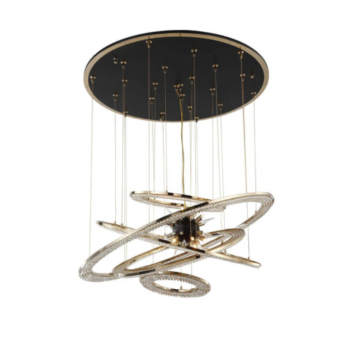 Illuminate with elegance using layered smoky crystal pendant light.