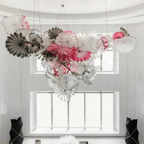 Modern Art Glass Leaf Pendant Light from Lighting Factory