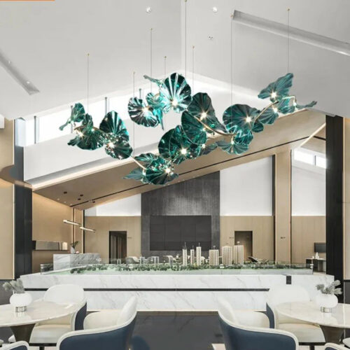 Modern Art Glass Leaf Pendant Light from Lighting Factory