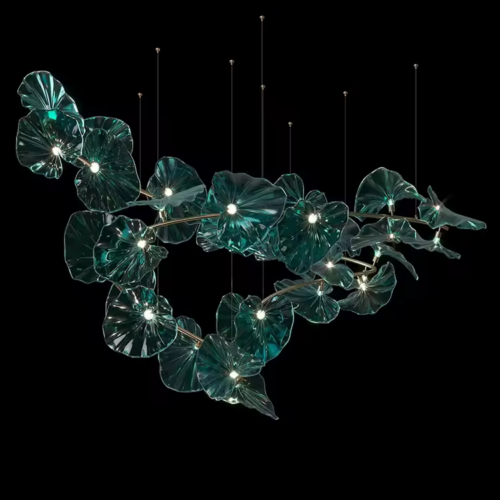 Modern Art Glass Leaf Pendant Light from Lighting Factory