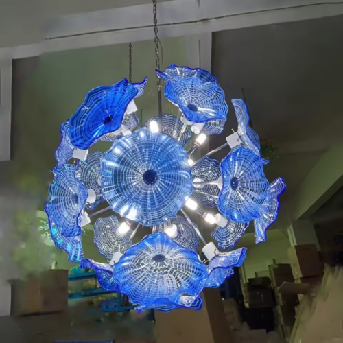 Modern Art Glass Leaf Pendant Light from Lighting Factory