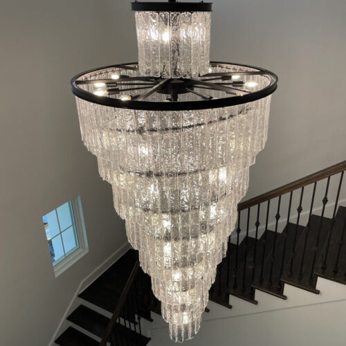 Stylish Round Glass Chandelier