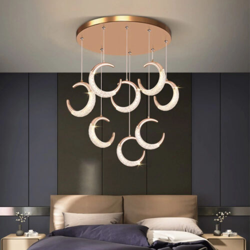 Moon Chandelier for Indoor Lighting Hall Villa Kitchen Attic Stair