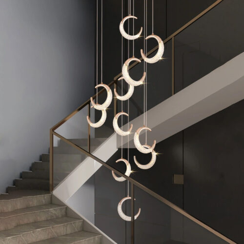 Moon Chandelier for Indoor Lighting Hall Villa Kitchen Attic Stair