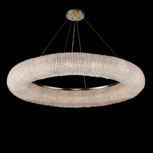 Introducing a new product for residential decoration: custom steel pendant light, ideal for hotel villa malls, featuring a modern crystal chandelier for luxurious ambiance.