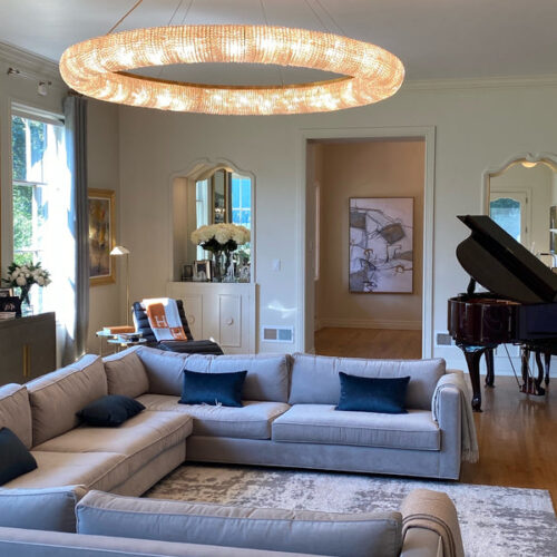 Introducing a new product for residential decoration: custom steel pendant light, ideal for hotel villa malls, featuring a modern crystal chandelier for luxurious ambiance.