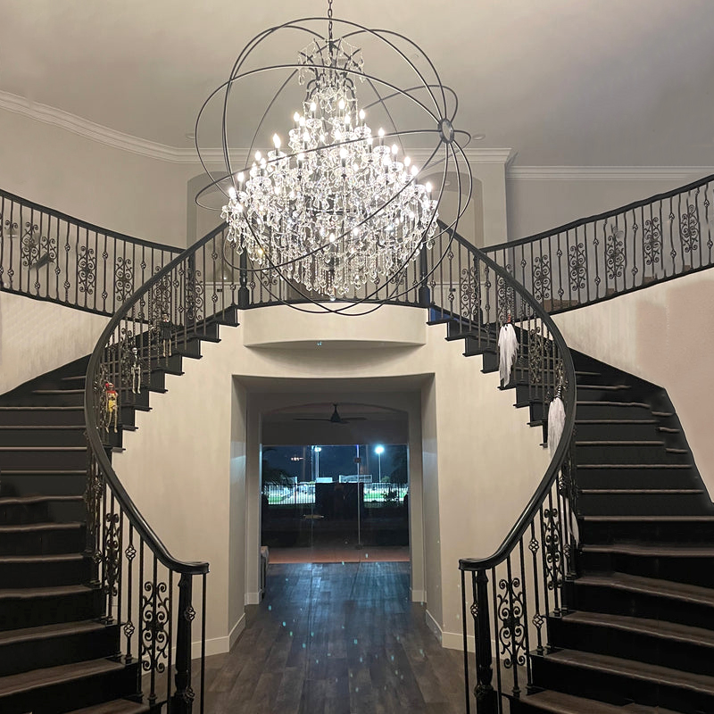 Modern Luxury Smoke Grey K9 Crystal Chandelier